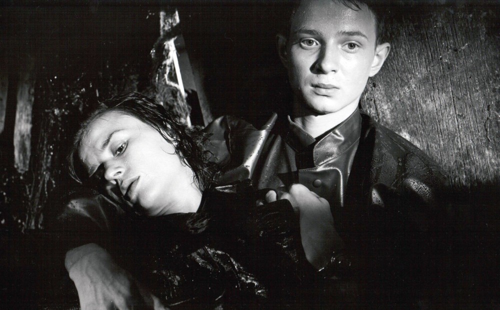 Gunnar Björnstrand and Harriet Andersson in the Ingmar Bergman film "Through a G 