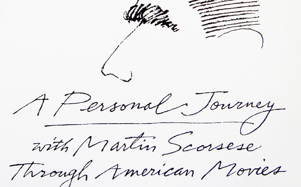 The film's title written out over a white background, with a drawing of Martin Scorsese's nose and eyebrow in profile.