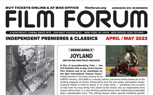 April–May 2023 Film Forum Premieres & Repertory Calendar