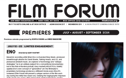 New! July–Sept 2024 <br>Film Forum Premieres & Repertory Calendar