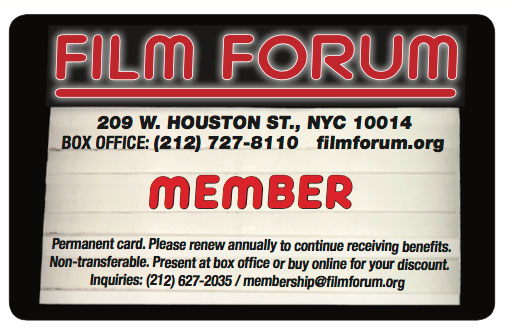 Film Forum membership card
