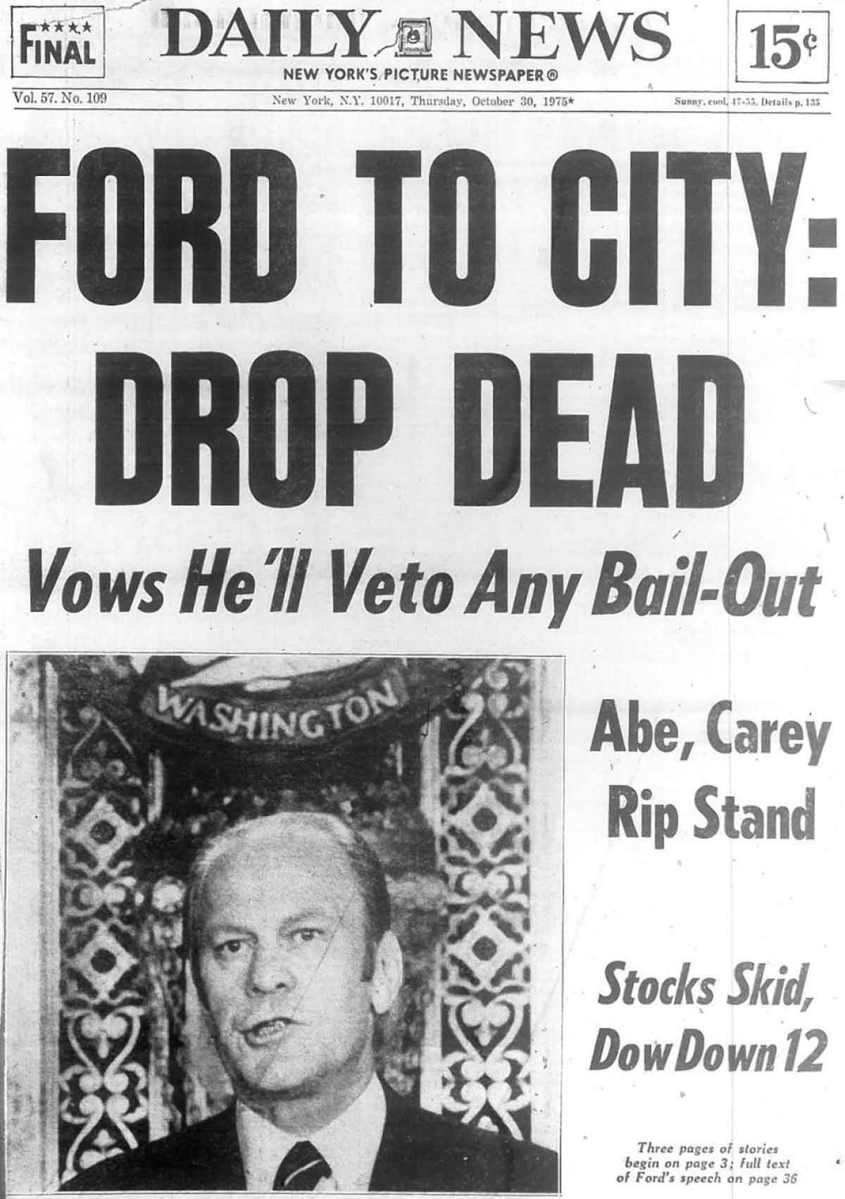 FORD TO CITY: DROP DEAD