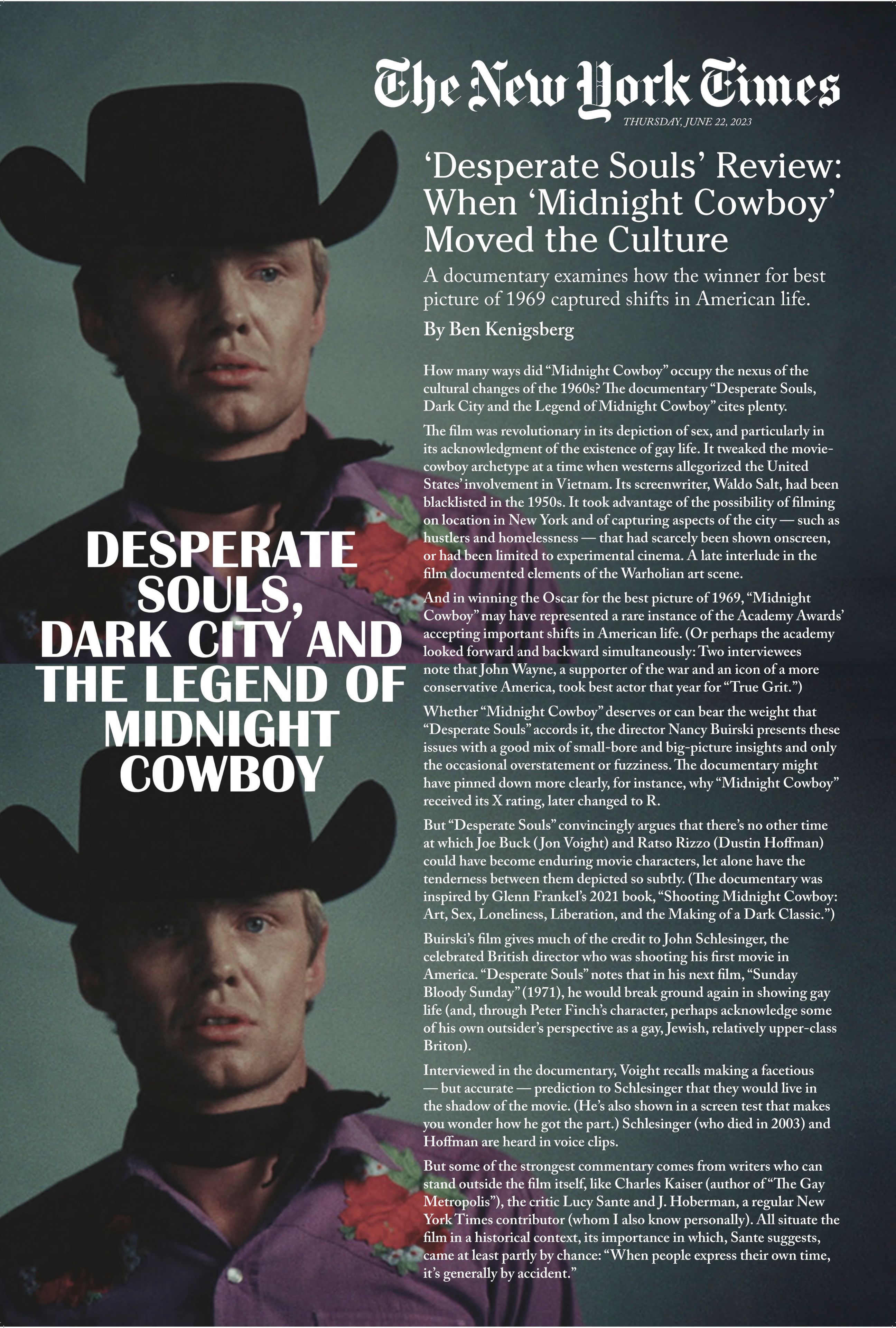 DESPERATE SOULS, DARK CITY AND THE LEGEND OF MIDNIGHT COWBOY